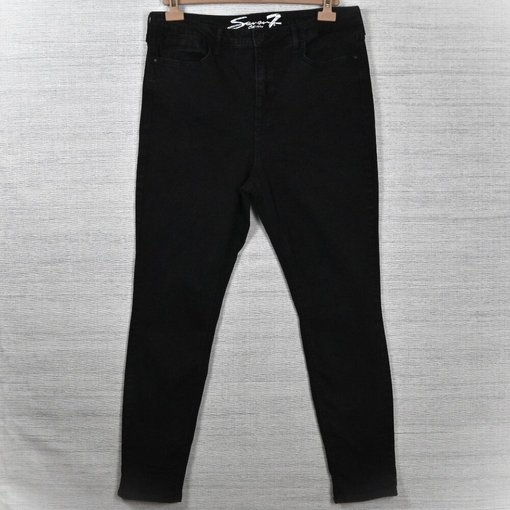 Seven 7 Bombshell Highrise Skinny Y2K Cotton Spandex Stretch Black Jeans Sz 16